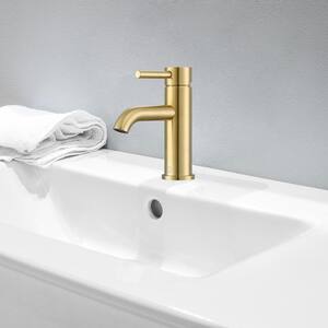 Valencia Single Hole Single-Handle Bathroom Faucet in Brushed Champagne Gold