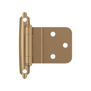 Champagne Bronze 3/8 in (10 mm) Inset Self Closing, Face Mount Cabinet Hinge (2-Pack)