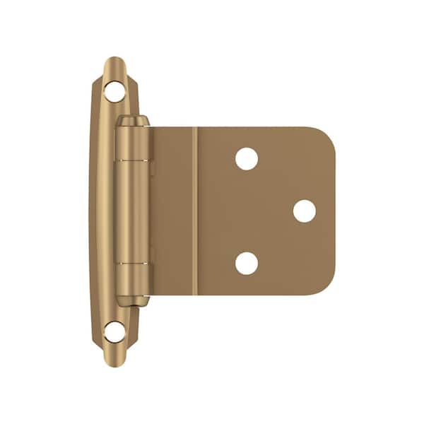 Amerock Champagne Bronze 3/8 in (10 mm) Inset Self Closing, Face Mount Cabinet Hinge (2-Pack)