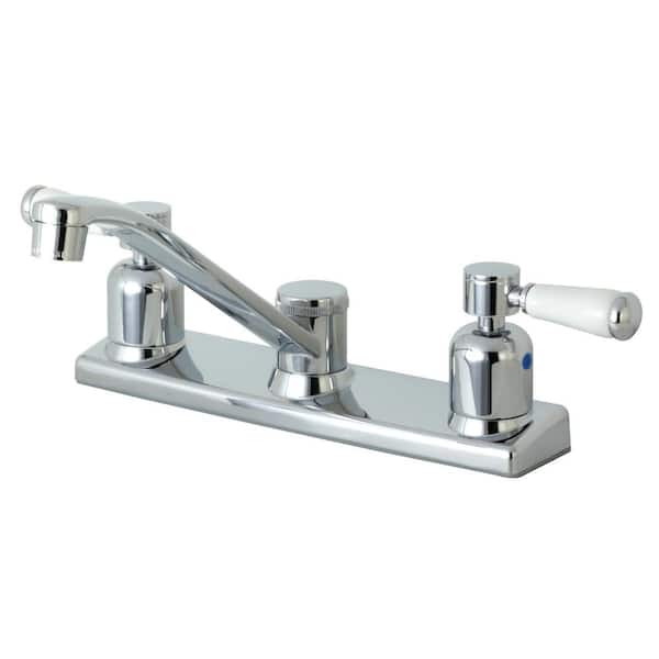 Kingston Brass Paris 2-Handle 8 in. Centerset Standard Kitchen Faucet in Polished Chrome