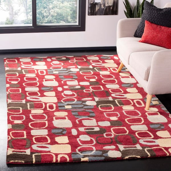 Wyndham 3 ft. x 4 ft. Red/Multi Abstract Geometric Area Rug