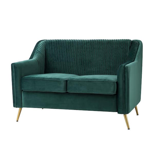 ARTFUL LIVING DESIGN Green 50 Wide 2-Seat Polyster Loveseat with Metal Legs LYSN22088-GREEN The Home Depot
