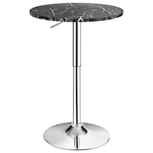 24 in. Black Swivel Round MDF Coffee Table with Height Adjustable