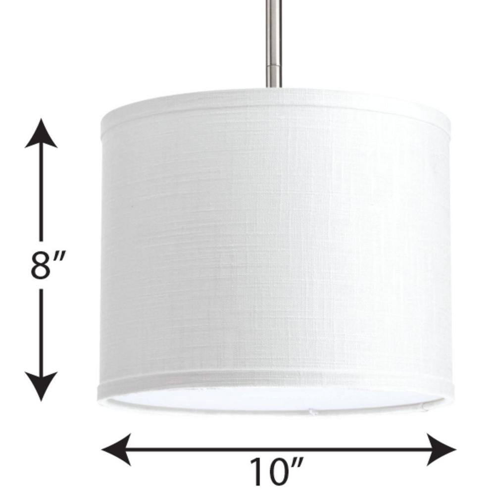 Off-White Linen Drum Pendant Shade with Acrylic Diffuser