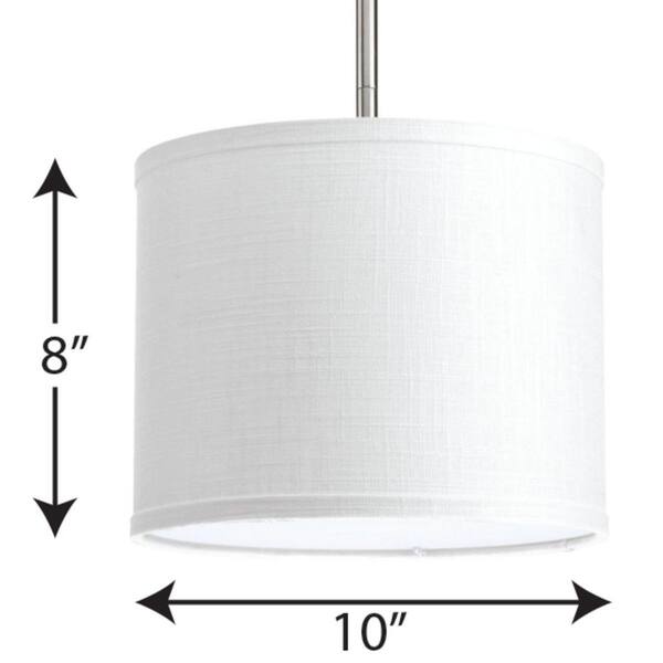 Progress Lighting Markor 8-in H 10-in W Summer Linen Fabric Cylinder Pendant Light Shade
