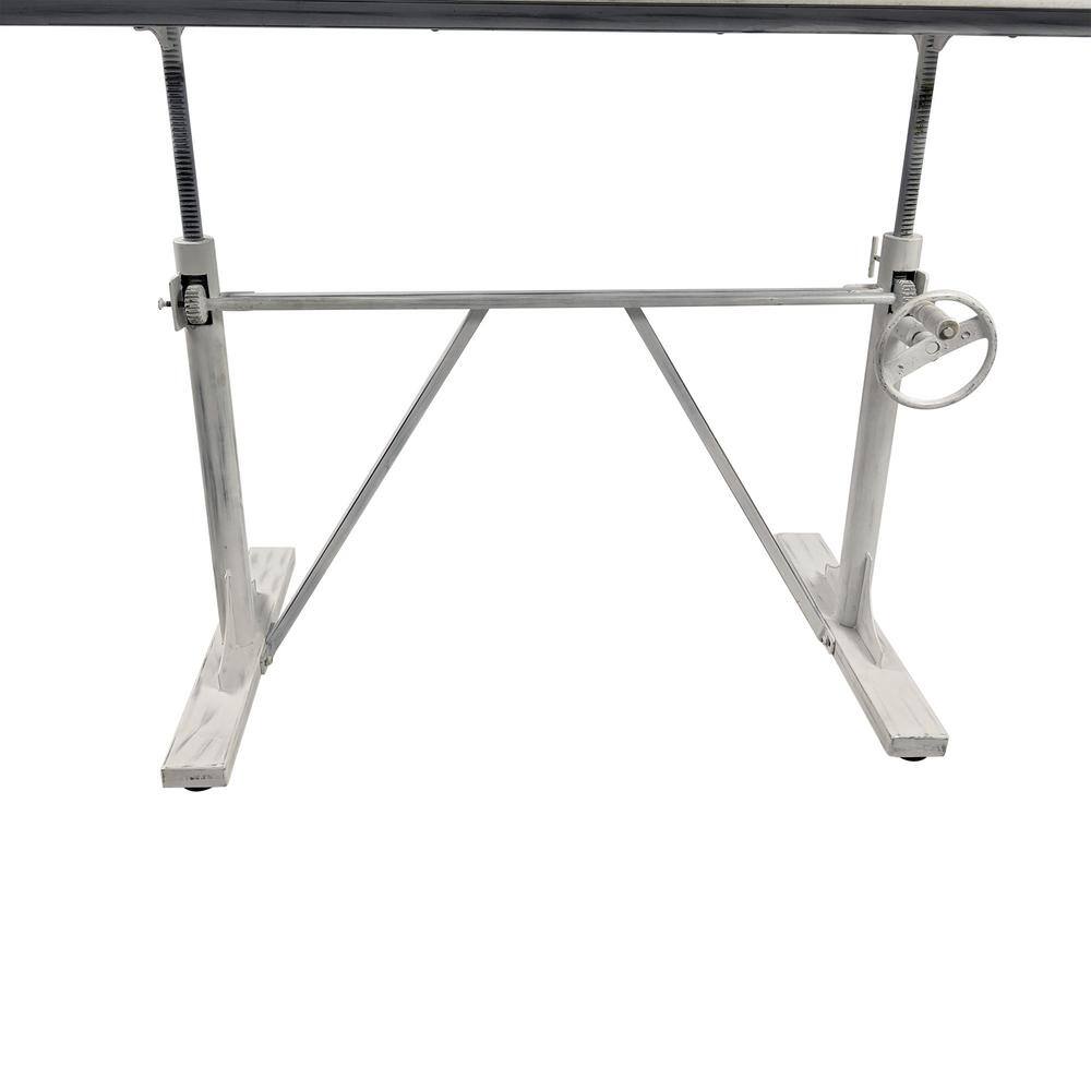 Whitewash Mango Wood Adjustable Height Standing Desk