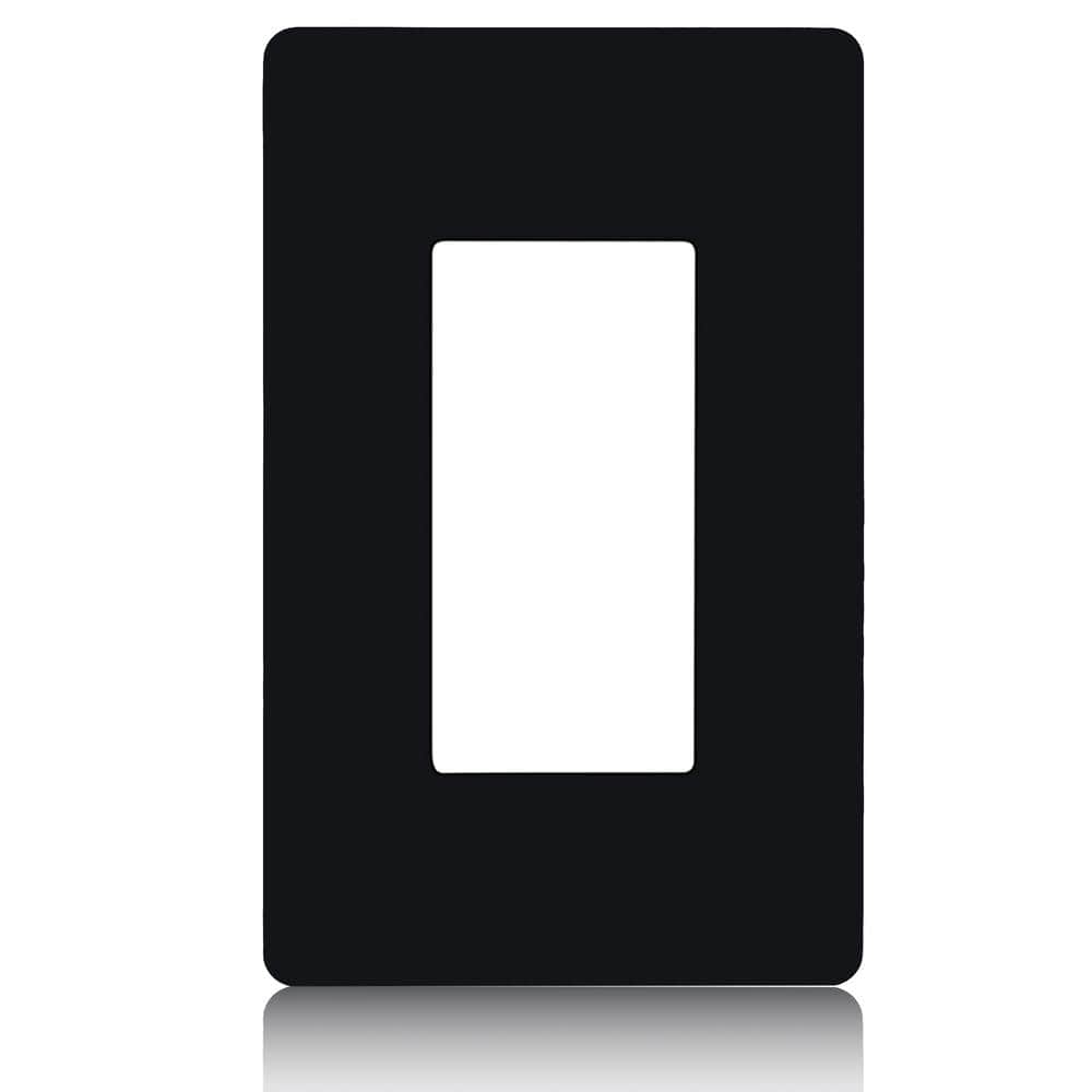 Black 1-Gang Screwless Decorator Wall Plate