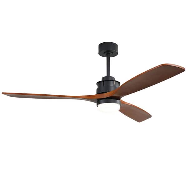 Sofucor 60 in. Integrated LED Indoor/Outdoor Black Ceiling Fan with Light Kit and Remote Control