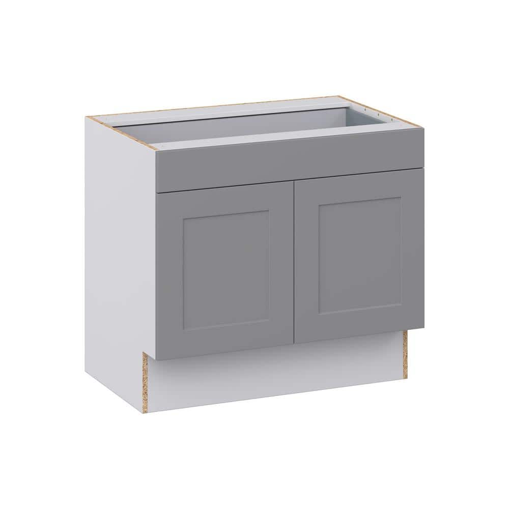 J COLLECTION Bristol Painted Slate Gray Shaker Assembled 36 in.W x 32.5 ...