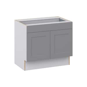Bristol Painted Slate Gray Shaker Assembled 36 in.W x 32.5 in.H x 23.75 in.D Accessible ADA 1 Draw Base Kitchen Cabinet