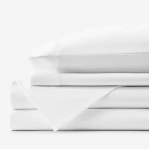 Home Decorators Collection 400 Thread Count Performance Cotton Sateen White 4-Piece Queen Sheet Set