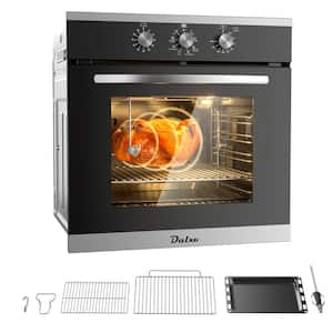 24 in. Single Electric Wall Oven With Convection Knob Control in Black