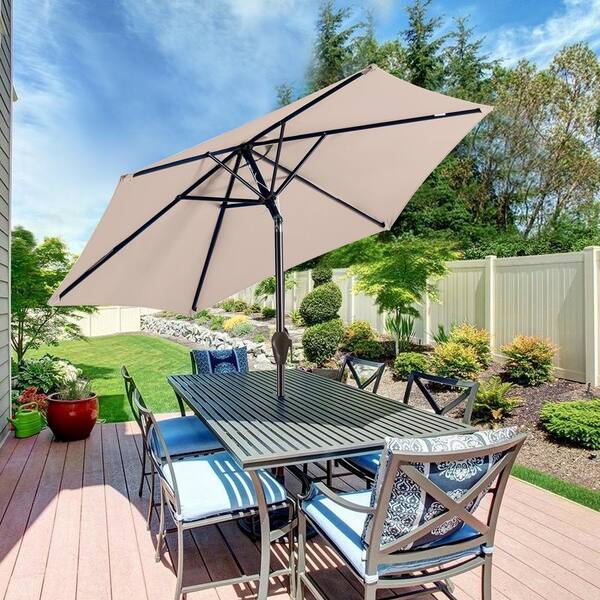 Jearey 7 5ft Steel Outdoor Patio Market Umbrella With Tilt Crank In Beige Cx7 Jearey 7 5ft Steel Outdoor Patio Market, Umbrella For Patio Table Big Lots