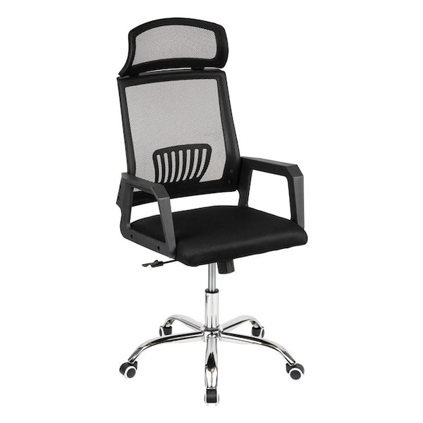 Mind Reader 23 in. L x 20 in. W x 44-48 in. H Mesh Swivel Ergonomic Office Chair Wheels, Height Adjustable, Desk Chair in Black
