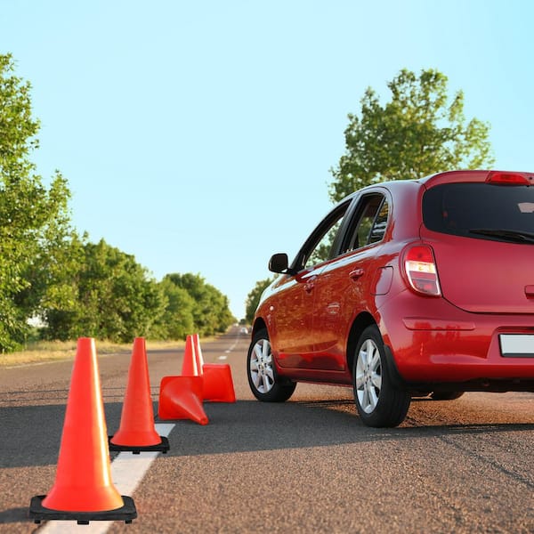 Boen 18 in. Orange PVC Non Reflective Traffic Safety Cone