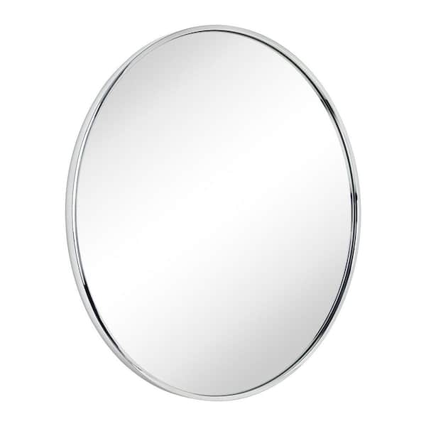 30 in. W x 30 in. Round Stainless Steel Framed Bathroom Vanity Mirror in Chrome