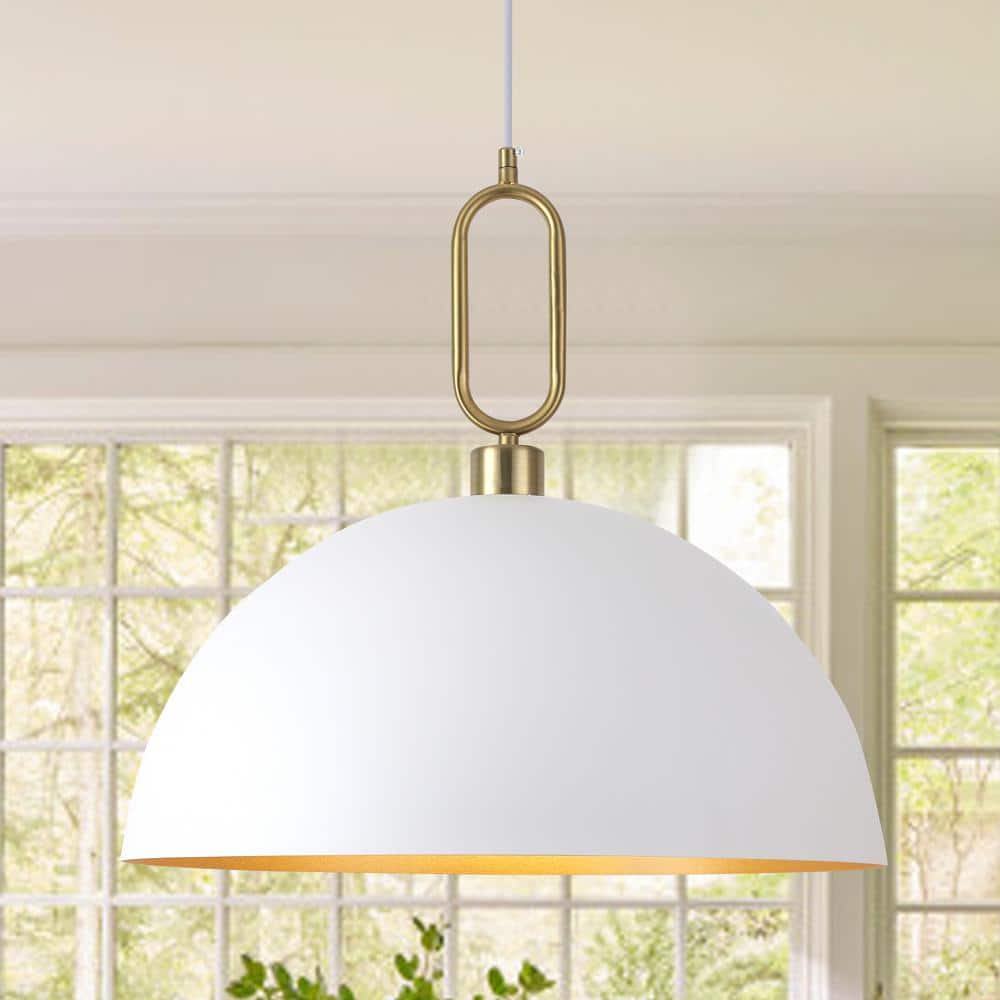 1-Light White Industrial Pendant Light with Metal Shade for Study Dining Room Kitchen Island price history on PriceWatchPro