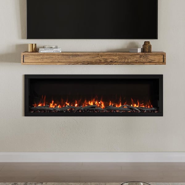 Highmark 60 in. Wall-Mounted Smart Electric Fireplace Heater with Multi-Color Flames, 5000 BTU, Wi-Fi and Remote Control