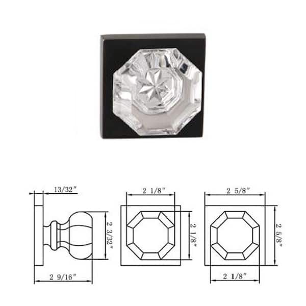 Carré Crystal 1-1/4 Square Cabinet Knob with Georgetown Rosette in Sa -  Grandeur Hardware