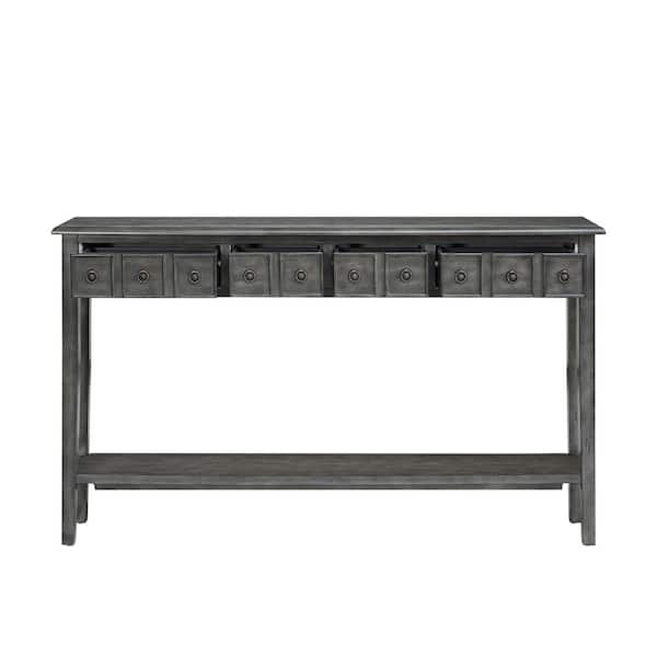 Standard Rectangle Wood Console Table, 60 Console Table Gray