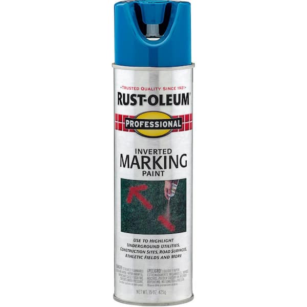 Rust-Oleum Professional 15 oz. Caution Blue Inverted Marking Spray