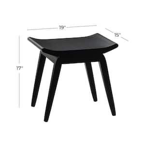 17 in. Black Wood Stool