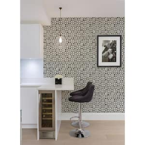 Izeda Black Floral Tile Matte Non-Pasted Non-Woven Wallpaper Sample