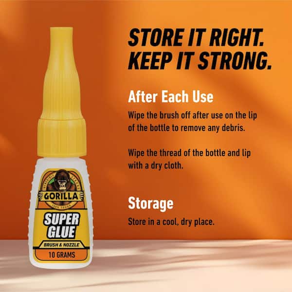 Gorilla 10g Super Glue Brush and Nozzle 102388 - The Home Depot