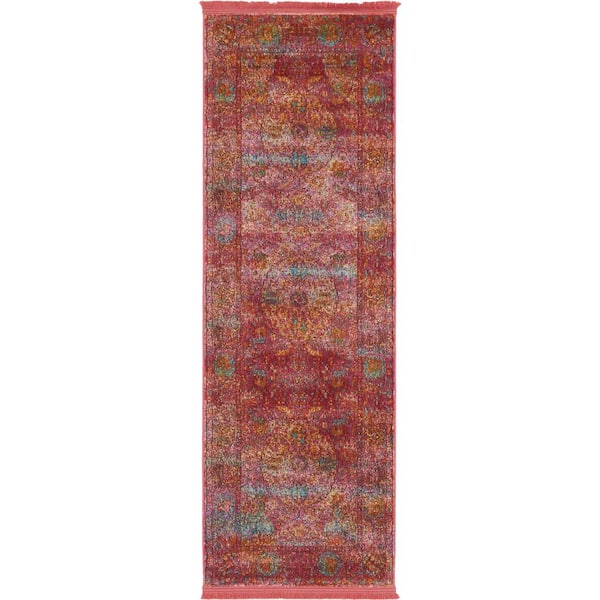 Unique Loom Baracoa Rumba Red 2' 2 x 6' 0 Runner Rug