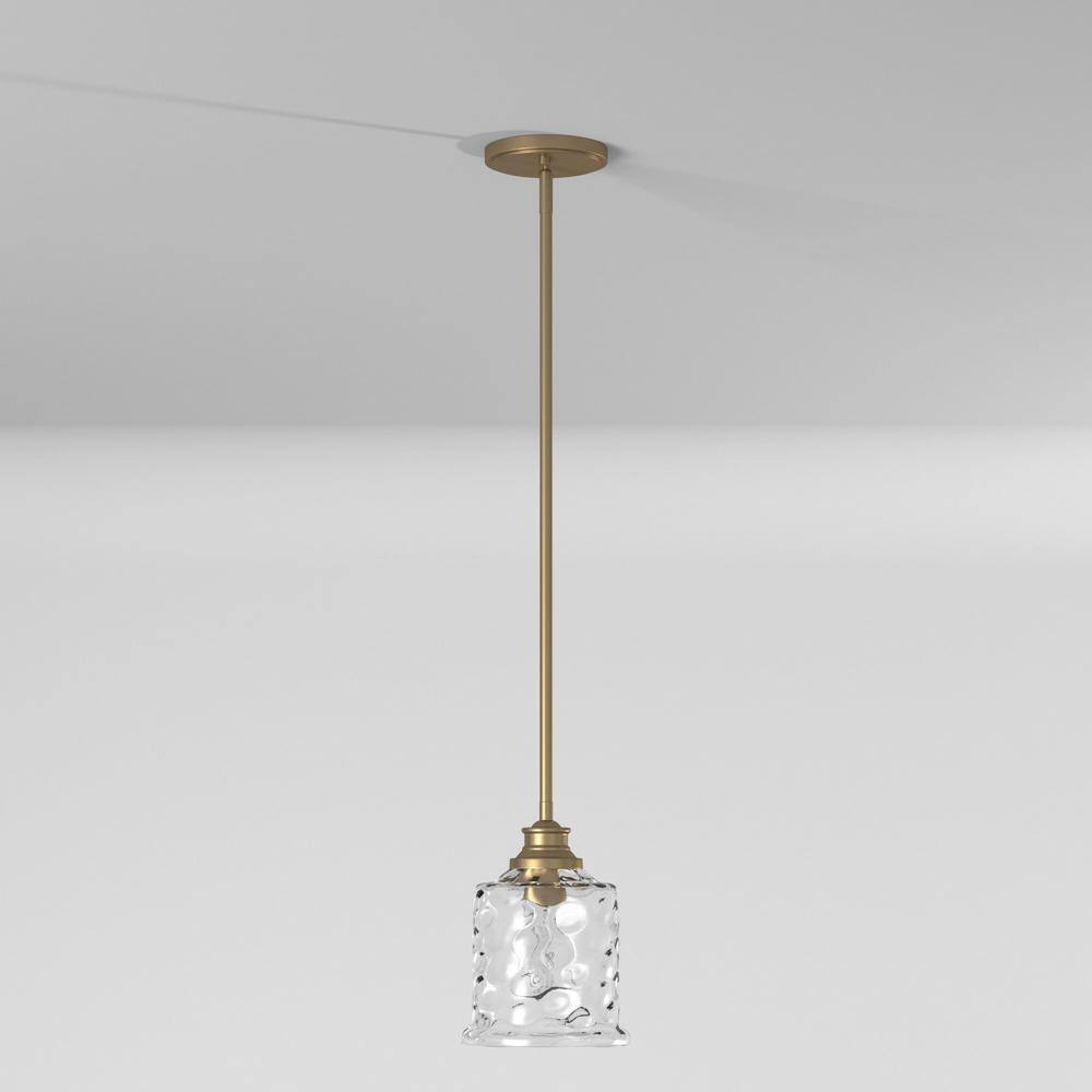Drake Modern Minimalist Gold and Glass 10" Mini Pendant Light