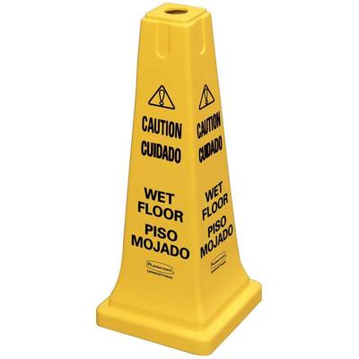 25 in. Multi-Lingual Caution Wet Floor Safety Cone