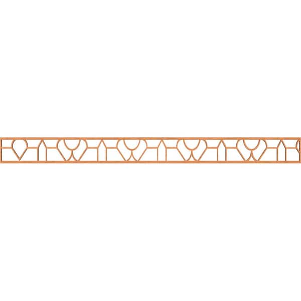 Ekena Millwork Whitechapel Fretwork 0.25 in. D x 46.375 in. W x 4 in. L Cherry Wood Panel Moulding