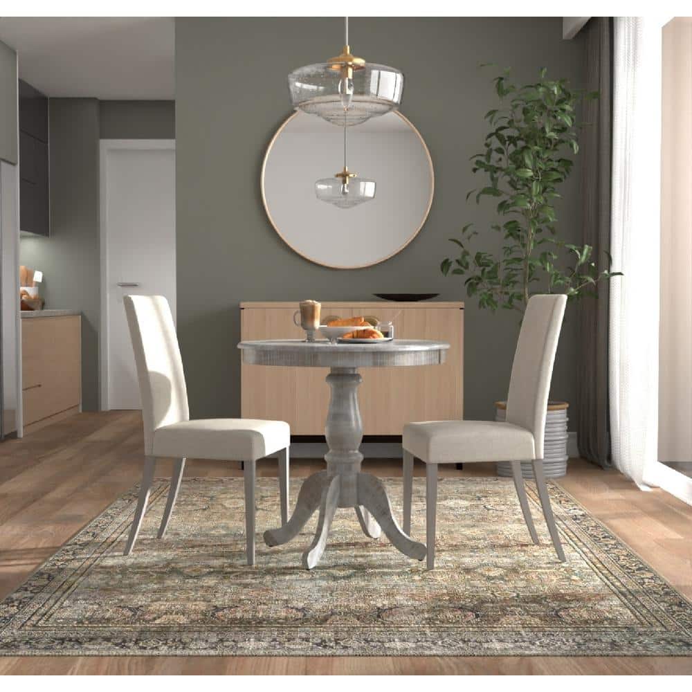 Fairview Natural Driftwood Round Pedestal Dining Table, 30" Wood