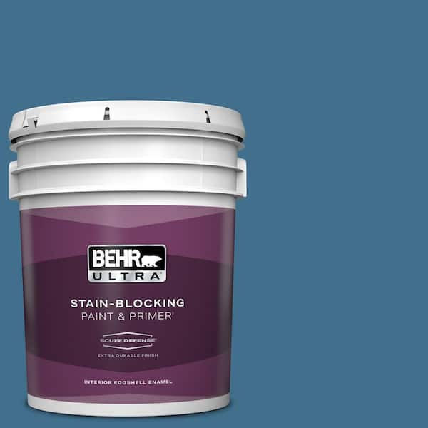 BEHR ULTRA 5 gal. #M500-5 Sojourn Blue Extra Durable Eggshell Enamel Interior Paint & Primer