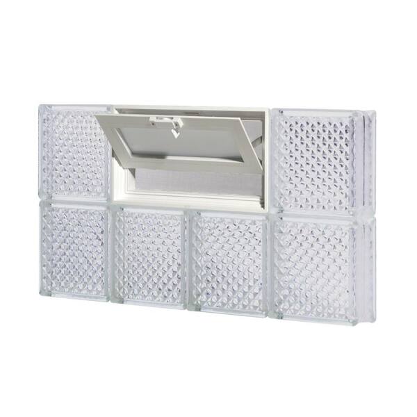 Pittsburgh Corning 30 in. x 24 in. x 3 in. GuardWise Vented Delphi Pattern Glass Block Window