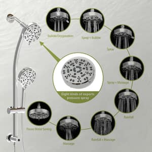 Dual Shower Head 8-Spray Wall Mount Shower Faucet with 4.7 in. Handheld Combo 1.8 GPM Shower Head in Chrome