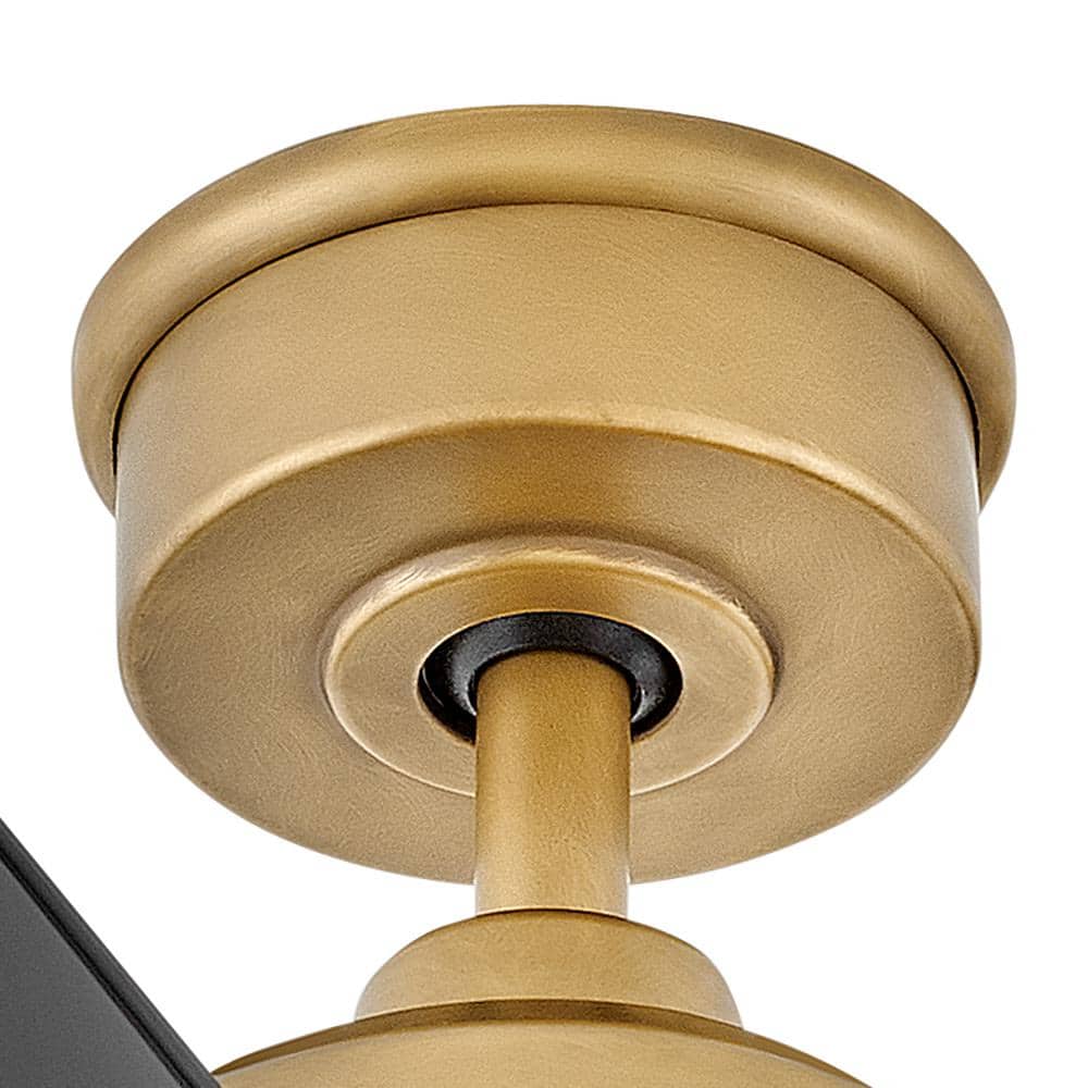 36'' Heritage Brass and Matte Black Smart Ceiling Fan with LED Light