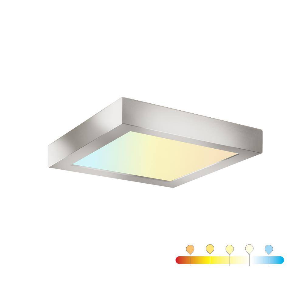 7 in. Square Color Brushed Nickel Selectable Integrated LED Flush Mount Downlight price history on PriceWatchPro