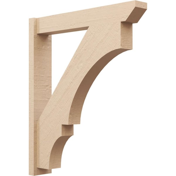Ekena Millwork 6 in. x 40 in. x 34 in. Balboa Slat Rough Cedar Woodgrain Timberthane Polyurethane Outlooker, Primed Tan