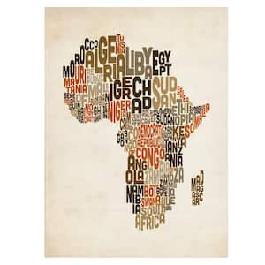 30 in. x 47 in. Africa Text Map Canvas Art