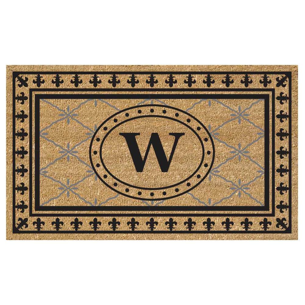 Superscraper Black 20 in. x 36 in. Bungalow Monogrammed W Indoor Outdoor Door Mat price history on PriceWatchPro