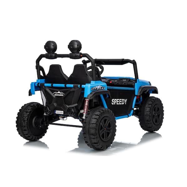 Blue Kids UTV 24V Ride On Car with Remote Control Battery Powered Electric Vehicle Ride On Toy for Boys Girls