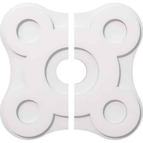 Ekena Millwork 1 in. P X 7-1/2 in. C X 22 in. OD X 4 in. ID Luna Architectural Grade PVC Contemporary Ceiling Medallion, Two Piece