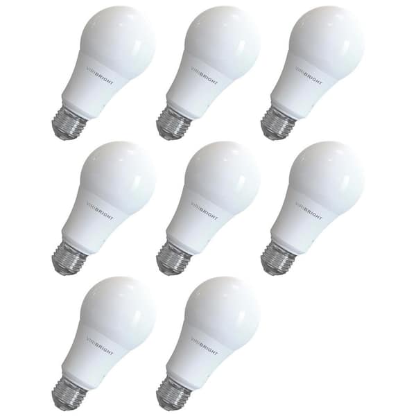 100-Watt Equivalent A19 80 Plus CRI Indoor E26 Medium Base LED Light Bulb, Soft White 2700K 8-Pack