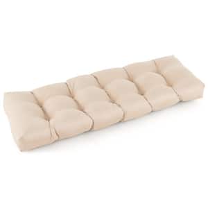 52 x 19 Outdoor Bench Cushion with Soft PP Cotton in Beige