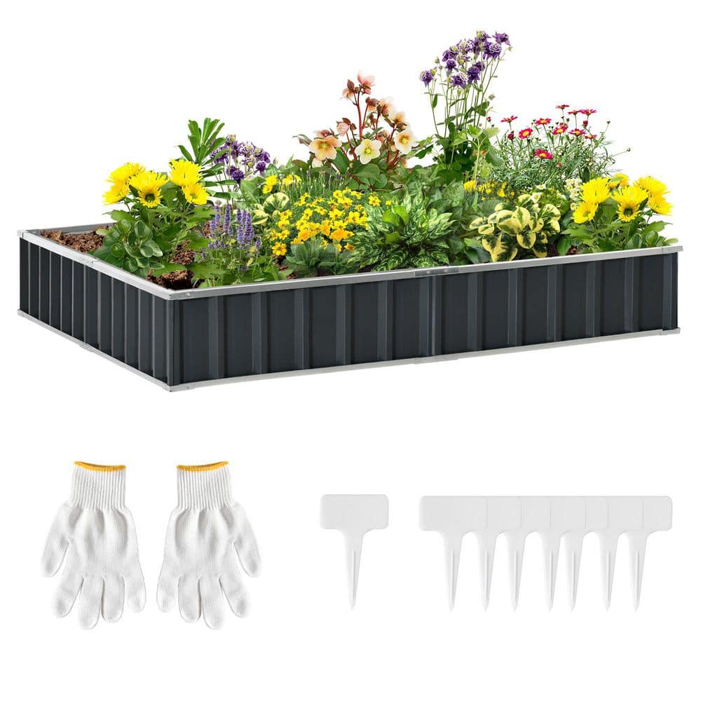 8.5 x 3 x 1 ft. Raised Garden Bed, Galvanized Steel Planter Box for Vegetab