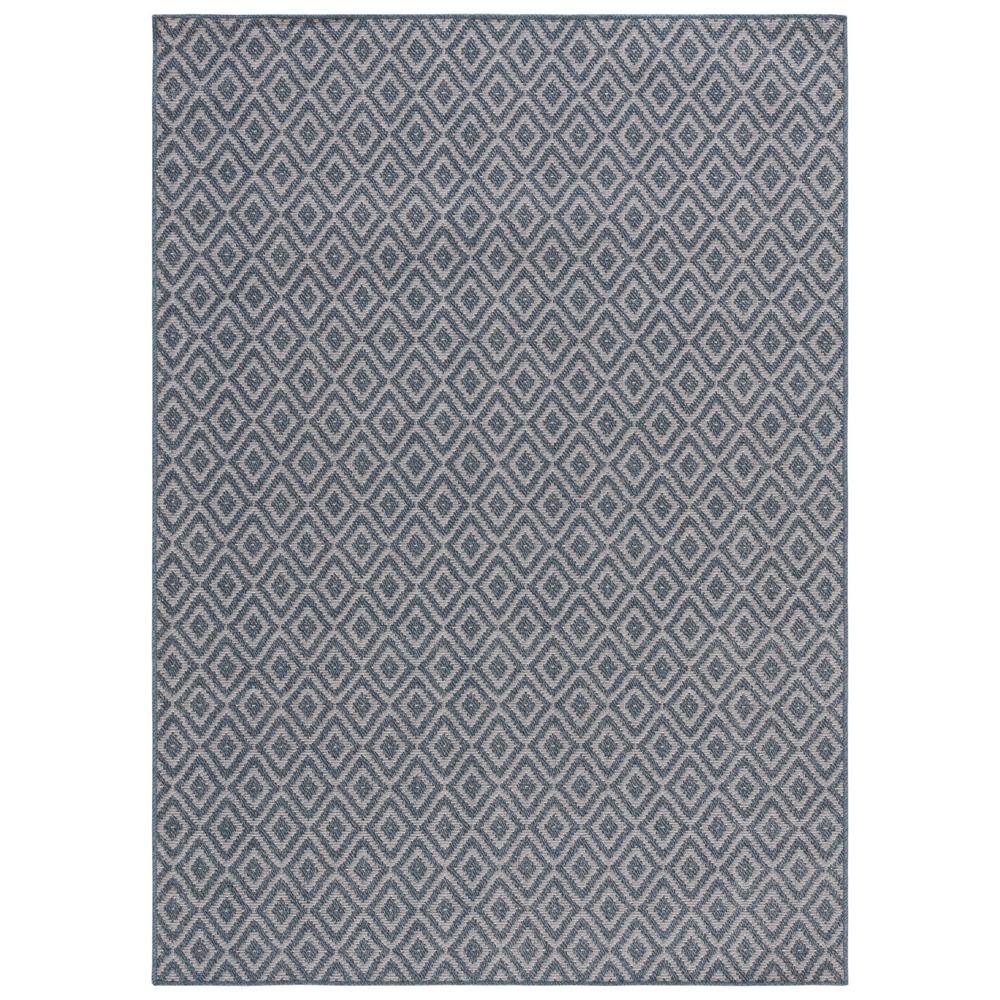 SAFAVIEH Martha Stewart Navy/Ivory 7 ft. x 9 ft. Ikat Diamond Machine ...