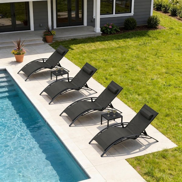 PURPLE LEAF 4 Piece Oversized Chaise Lounge Outdoor Beach Pool