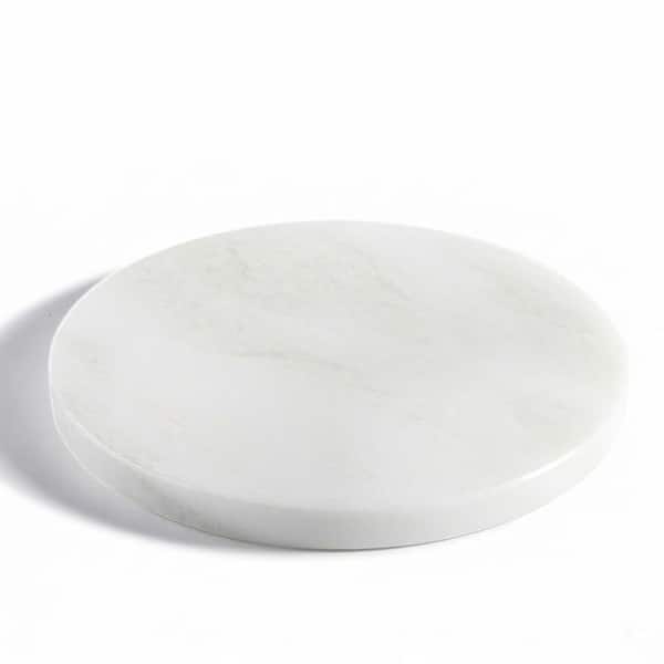 10 in. Round Natural Marble Cheese Board Stone Slab 4.2 lbs. for Pastry Baking and Serving