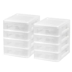 1-Qt. Compact Desktop 4-Drawer System in White (2-Pack)